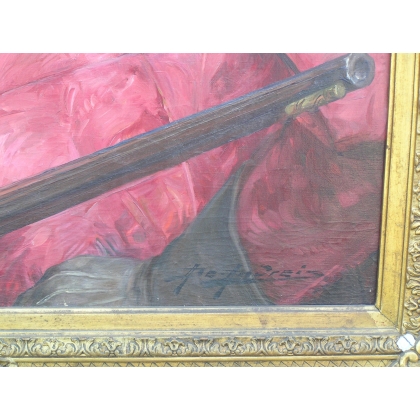 Paintings | Painting entitled ‘The Musketeer’. Moinat SA  – Antiques and home décor