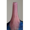 Blue and pink glass vase, signed MDINA 1987