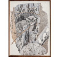Lithographie "Chat sauvage" signée C. STERN 91