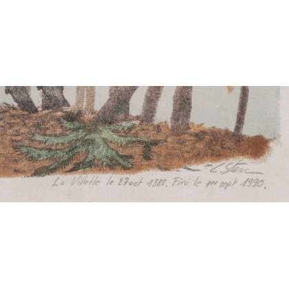 Lithographie "Chamoix" signée C. STERN