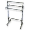 Blue-lacquered turned wooden clothes rack