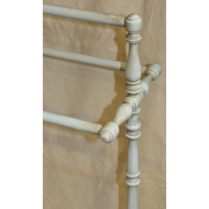 Blue-lacquered turned wooden clothes rack