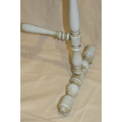 Blue-lacquered turned wooden clothes rack