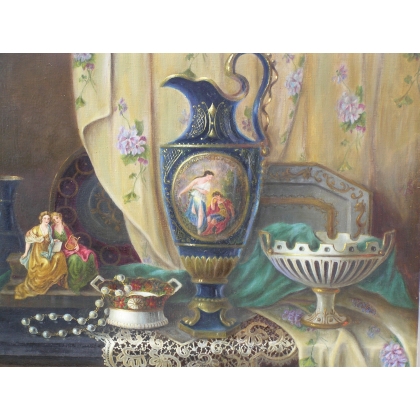 Paintings | Painting entitled ‘Vases’, signed. Moinat SA  – Antiques and home décor