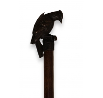 Blackened beech walking stick with horse