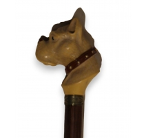 Blackened beech walking stick with horse