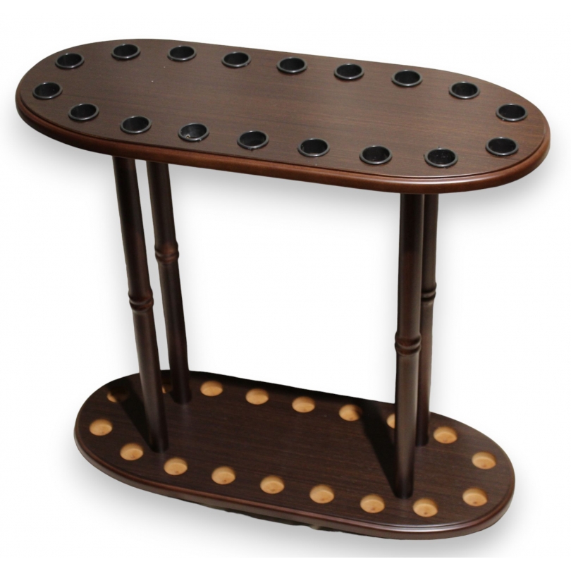Oval wenge rod holder, for 18 rods