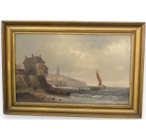 Painting "Port", signed J. LEV