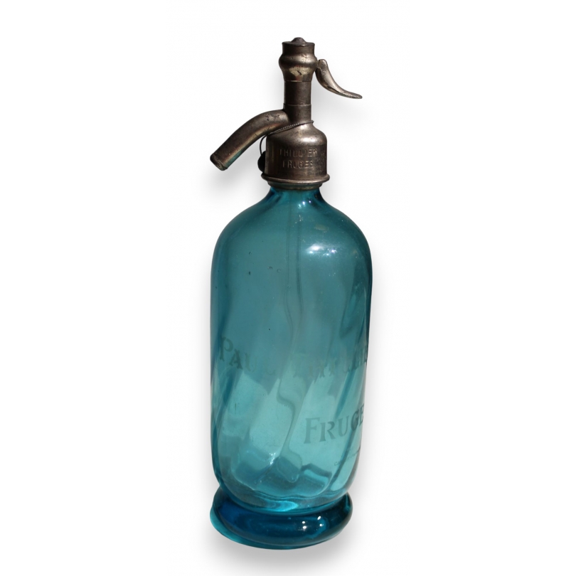 PAUL THILLIER blue glass siphon