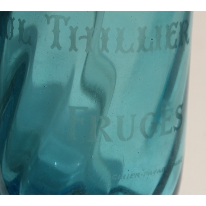 PAUL THILLIER blue glass siphon
