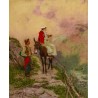 Tableau \"Sur un chemin de montagne\" signé MENTA