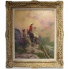 Tableau \"Sur un chemin de montagne\" signé MENTA