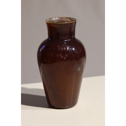 Vase balustre en verre multicouche signé E GALLÉ