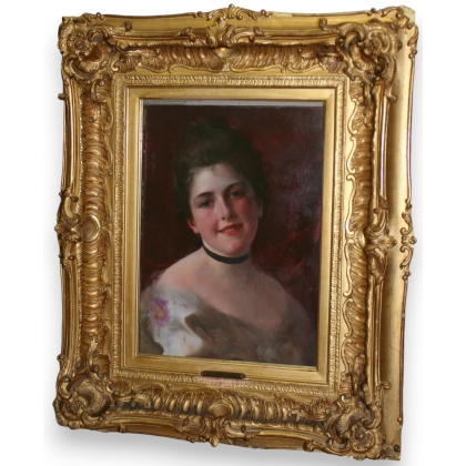 Tableau \"Portrait Femme\".