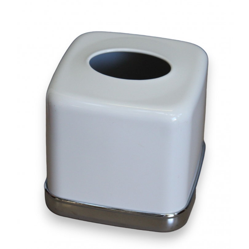 White sheet metal tissue box cover