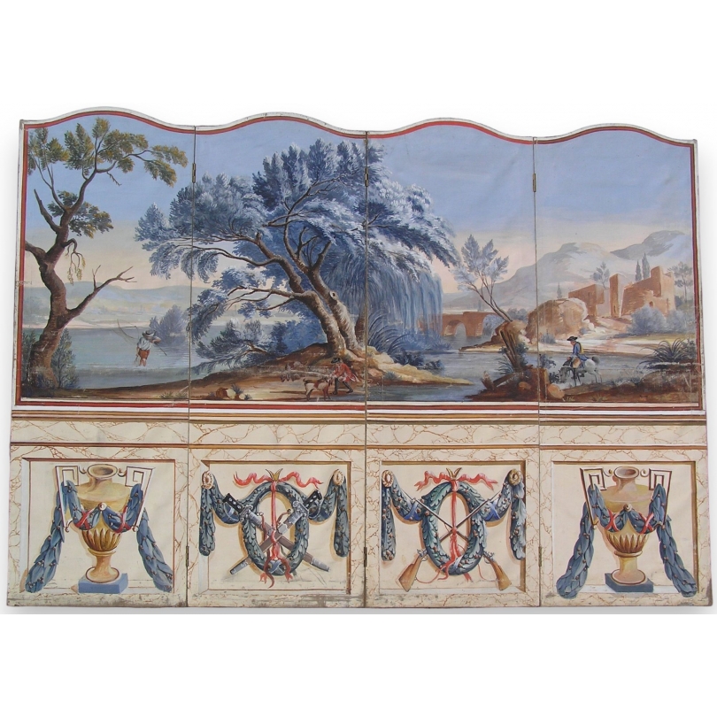 Four-panel screen. Available from  Moinat SA  - Antiques and home décor