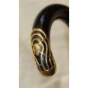 Canne en bois noir avec monture en or