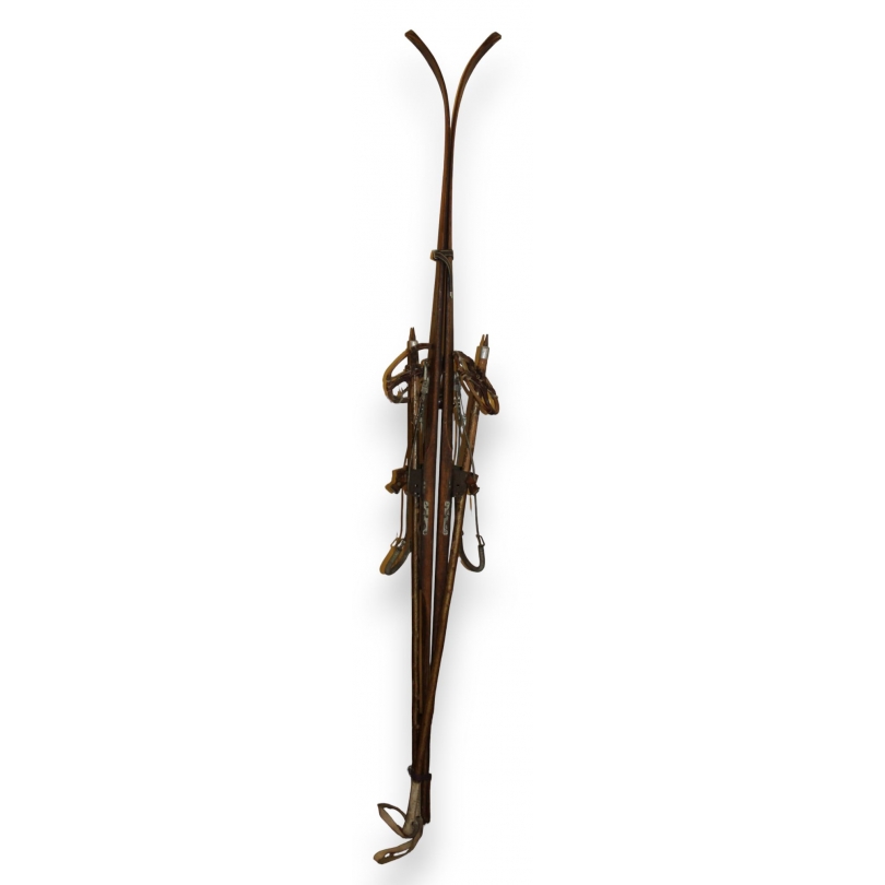A pair of Louis ROCHAT skis with poles