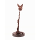 Colibri butinant une fleur en bronze