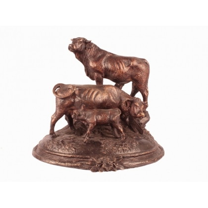 Bronze \"Vache taureau et veau\"