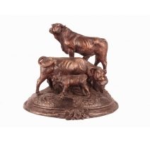 Bronze "Vache taureau et veau"