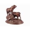 Bronze sculpture ‘Cow, Bull and Calf’