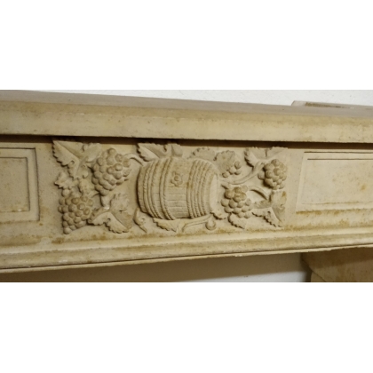 Louis XVI-style stone fireplace at  Moinat SA  - Antiques and home décor