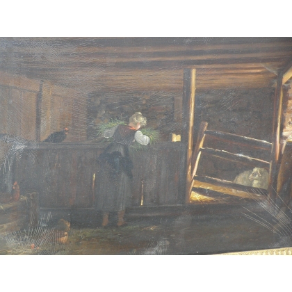 Paintings | Painting: ‘In the Stable’. Moinat SA  – Antiques and home décor