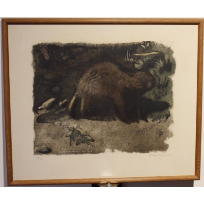 Gravure "Castor" signée Robert HAINARD