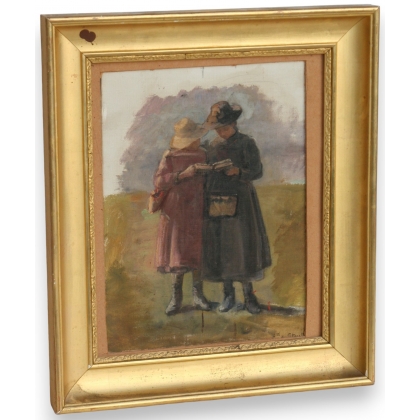 Painting "2 children", signed
