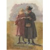 Paintings | Painting entitled ‘2 Children’. Moinat SA  – Antiques and home décor