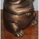 Hippopotame assis en bronze