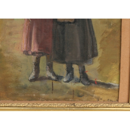 Paintings | Painting entitled ‘2 Children’. Moinat SA  – Antiques and home décor