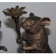 Couple de rats portant une fleur en bronze