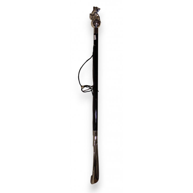 Long "Frog" shoehorn, silver-coloured