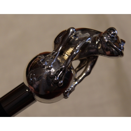 Long "Frog" shoehorn, silver-coloured