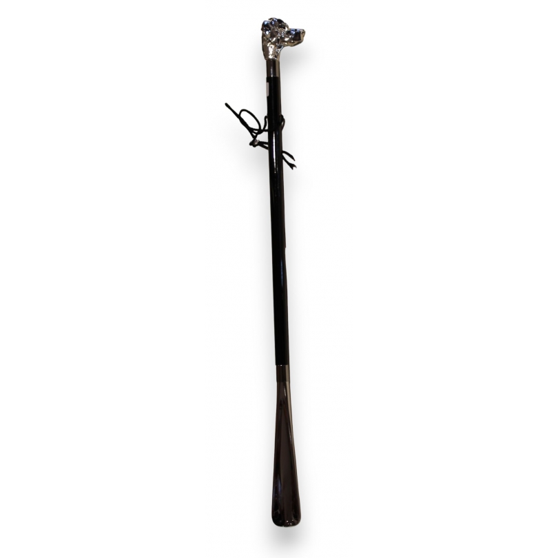 Long "Setter Dog" shoehorn, silver-coloured