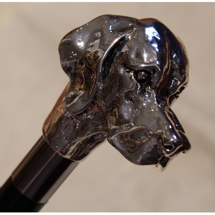 Long "Setter Dog" shoehorn, silver-coloured