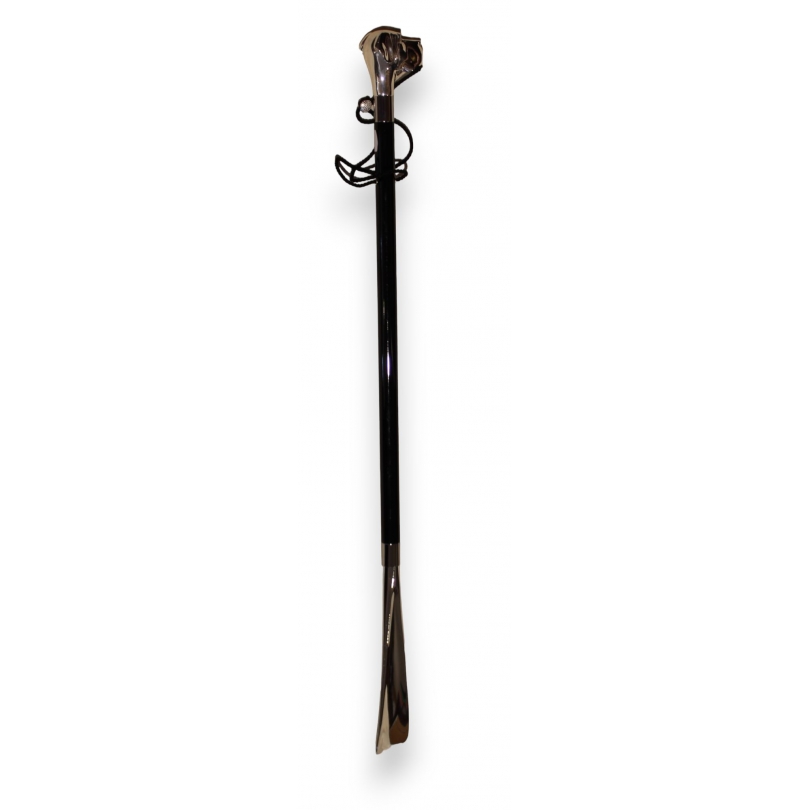 Long "Labrador Dog" shoehorn, silver-coloured