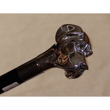 Long "Labrador Dog" shoehorn, silver-coloured