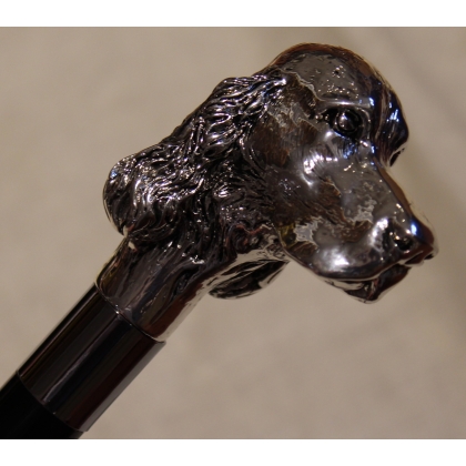 Long "Cocker Spaniel" shoehorn, silver-coloured