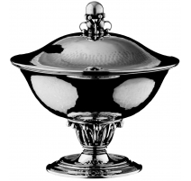 Coupe avec couvercle en argent par Georg JENSEN