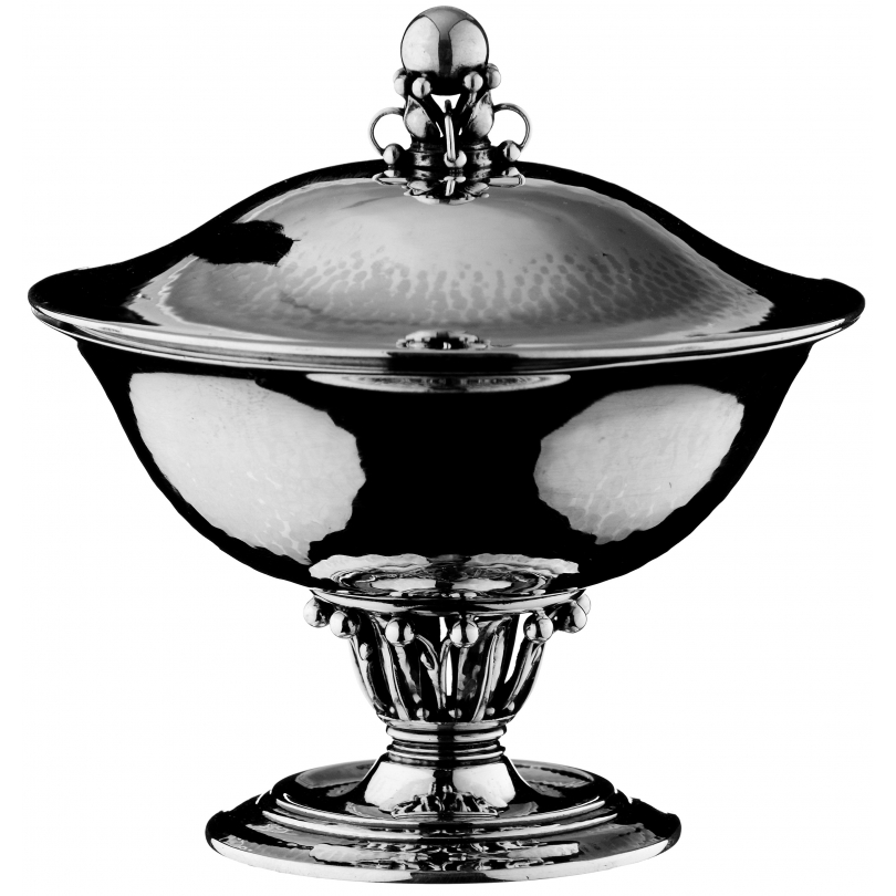 Coupe avec couvercle en argent par Georg JENSEN