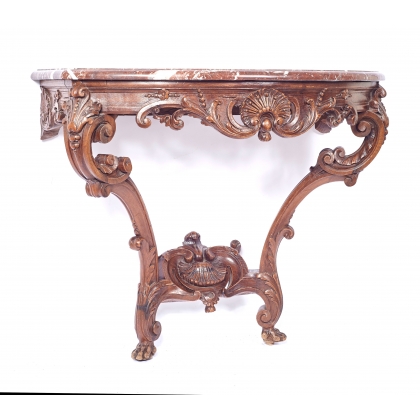 A pair of Regency-style side tables in carved oak