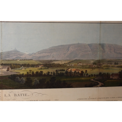 Lithographie panoramique "Genève et environs"