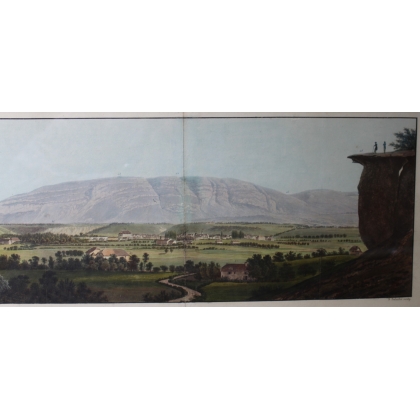 Lithographie panoramique "Genève et environs"
