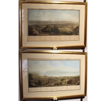 Paire de gravures "Lac Léman" signées DUBOIS