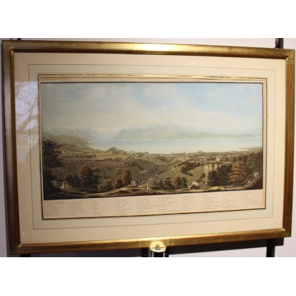 Paire de gravures "Lac Léman" signées DUBOIS