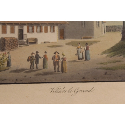 Gravure "Villars le Grand" signée J. WEIBEL 1827