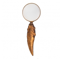Loupe plume dorée